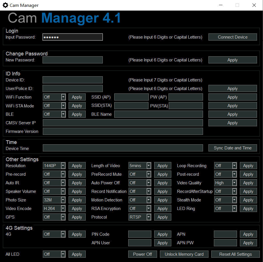 Cam manager for body camera